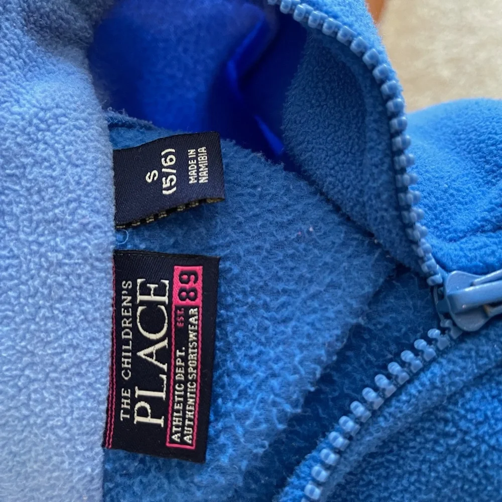 The Children's Place Girls Blue Two-Tone Quarter Zip Size 5